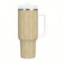 Gold and white Grand Hotel Arches - 40oz Tumbler with Handle and Straw (Made in USA)