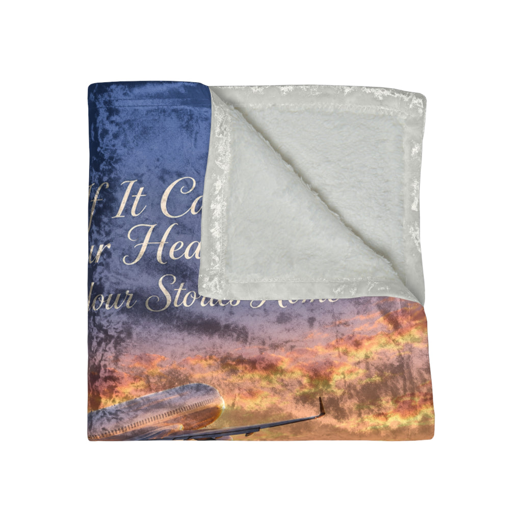 Personalize this Blanket  "Travel If It Calls to Your Heart"  - Crushed Velvet Travel Blanket 50 x 60