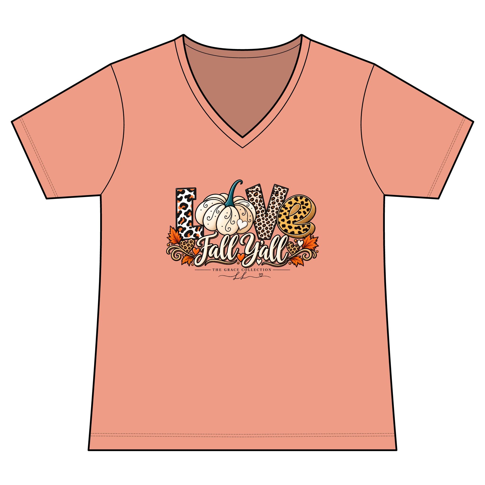 LOVE Fall Y'all  | V-Neck Tee