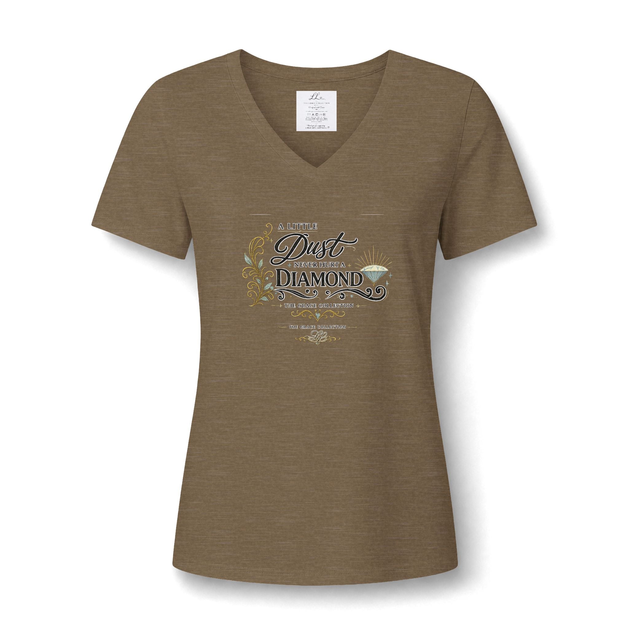 A Little Dust Plays With A Diamond V-Neck Tee