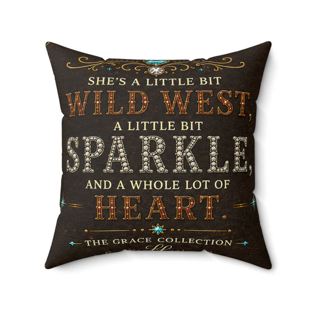 Rust and Rhinestones Decorative Pillow  - Faux Suede Throw Pillow