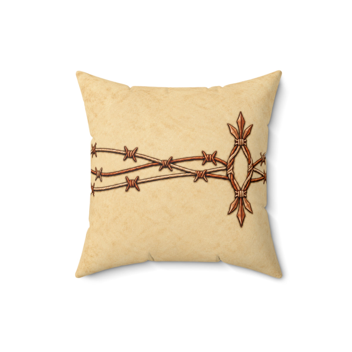 Western Barbed Wire  - Faux Suede Throw Pillow