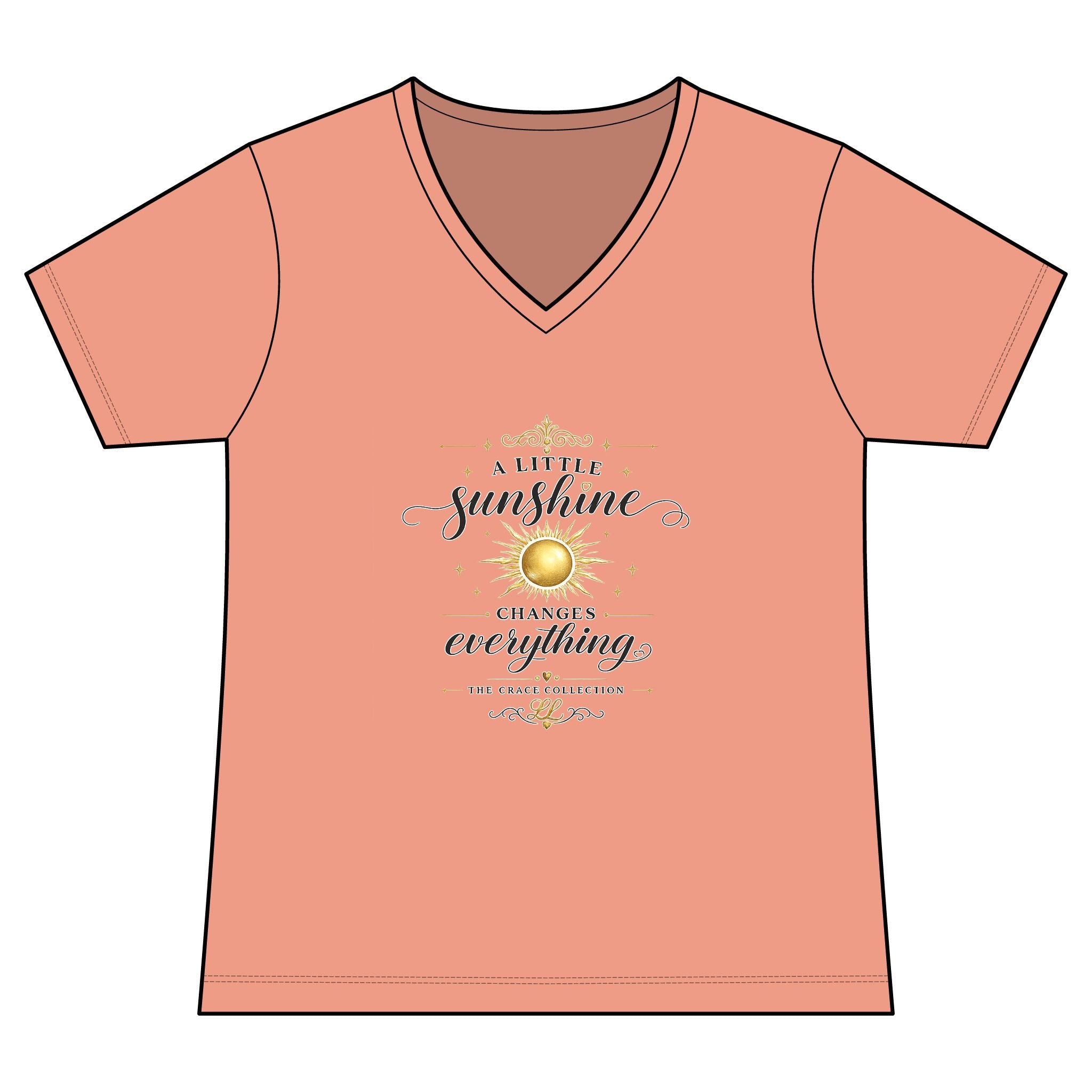 A Little Sunshine Changes Everything tee | V-neck women's shirt