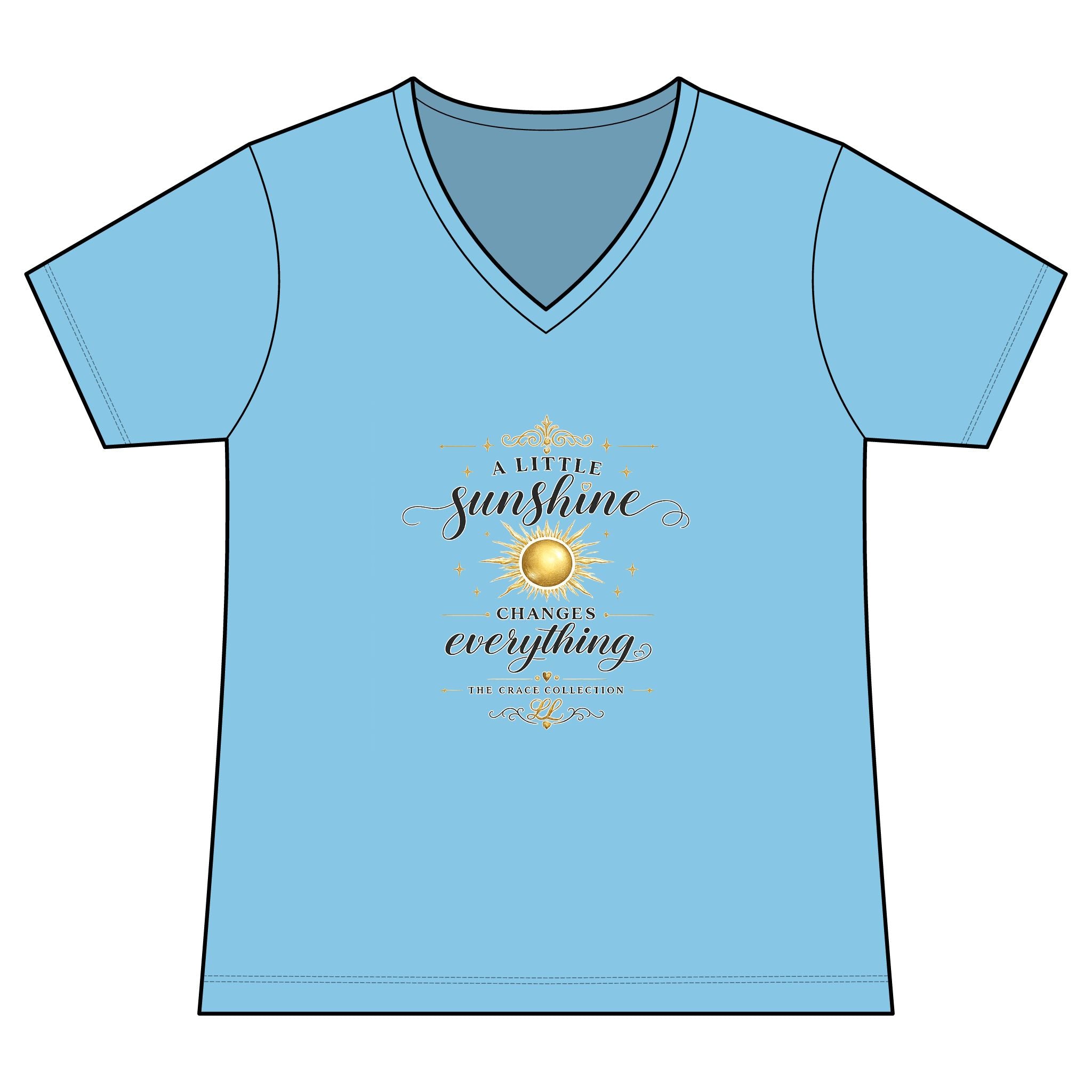 A Little Sunshine Changes Everything tee | V-neck women's shirt