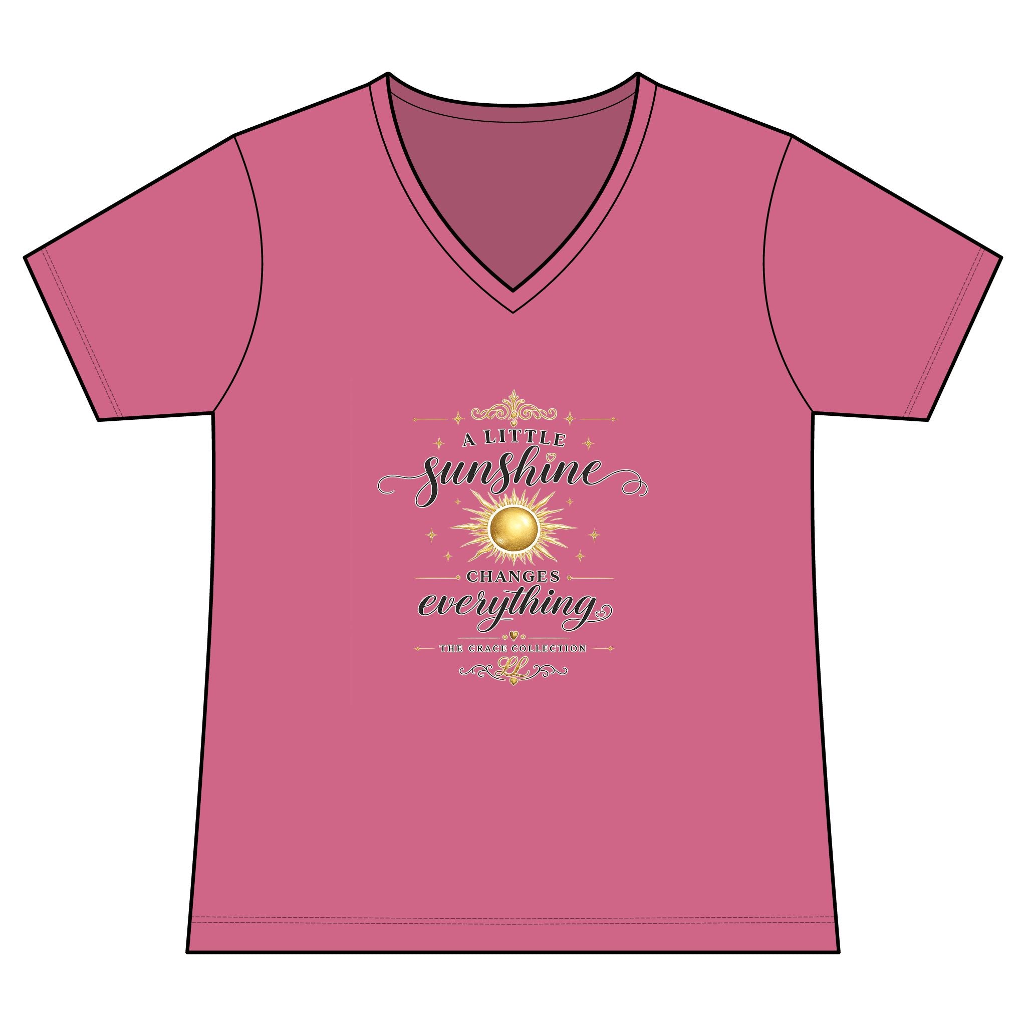 A Little Sunshine Changes Everything tee | V-neck women's shirt