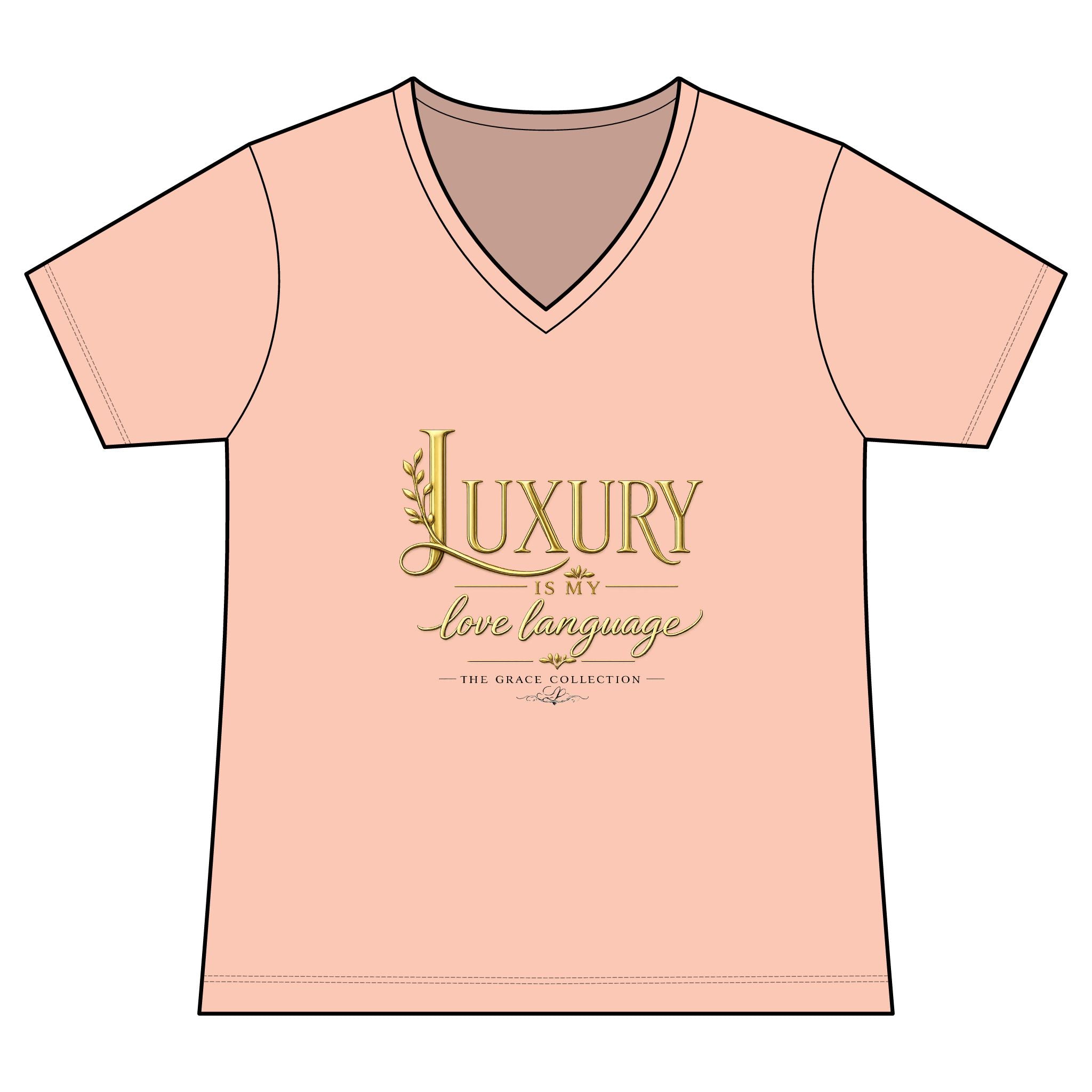Luxury is My Love Language - Woman's V-Neck Tee