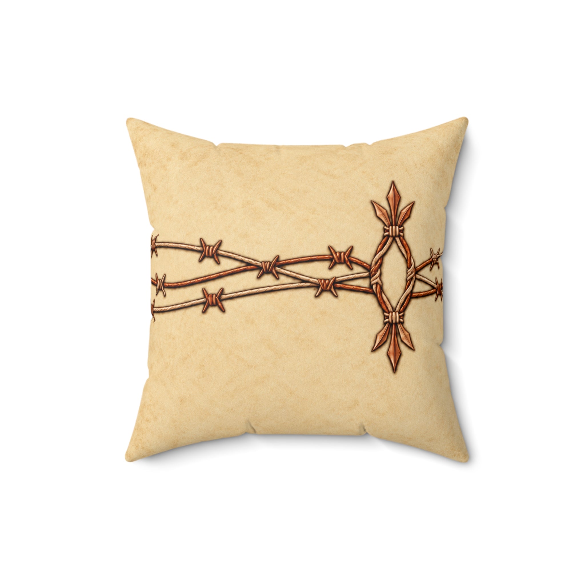 Western Barbed Wire  - Faux Suede Throw Pillow