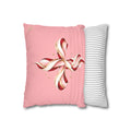 Pink Candy Cane Cross Faux Suede Square Pillow Cover