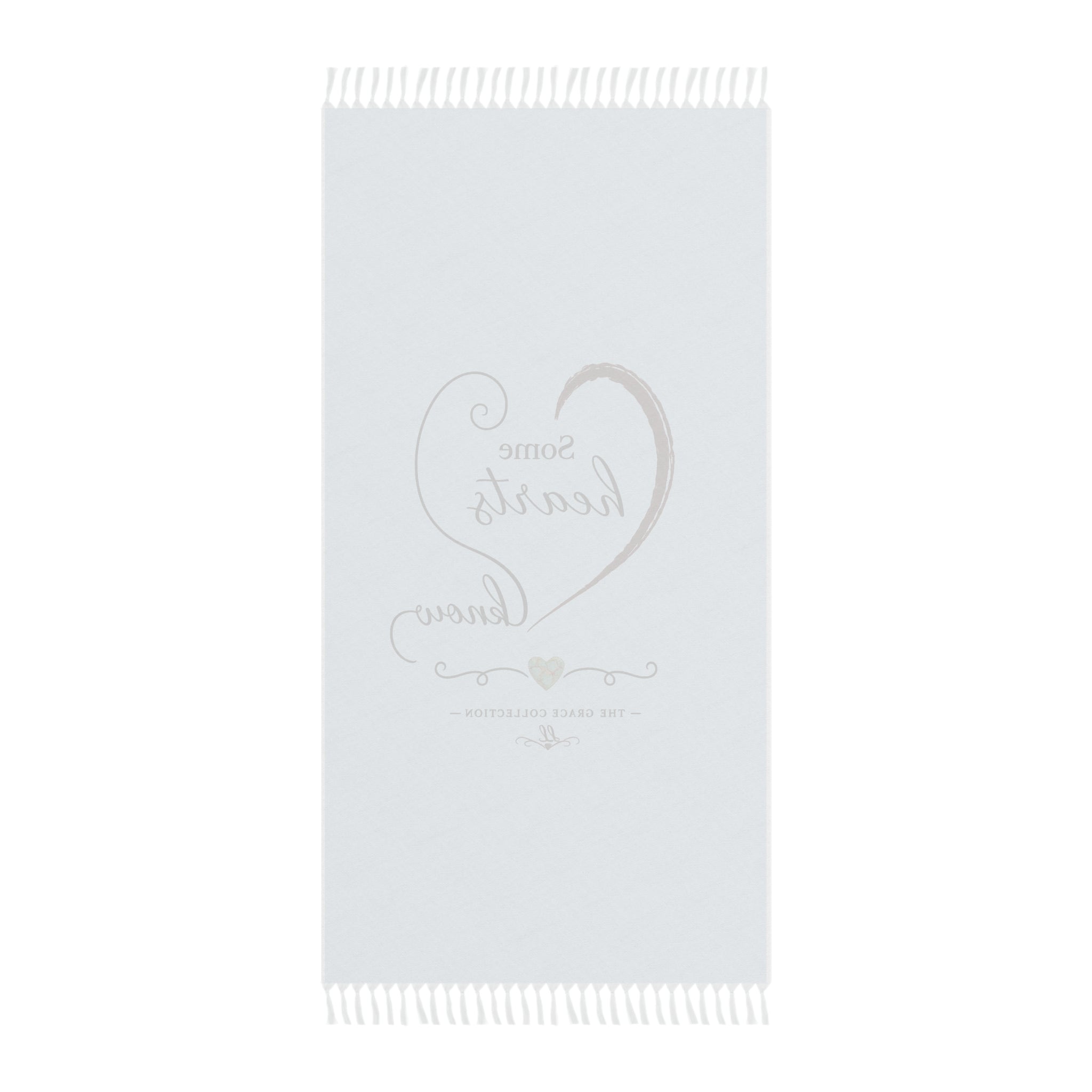 Some Hearts Know - Boho Beach Towel Heart Script Cotton Fringe Towel