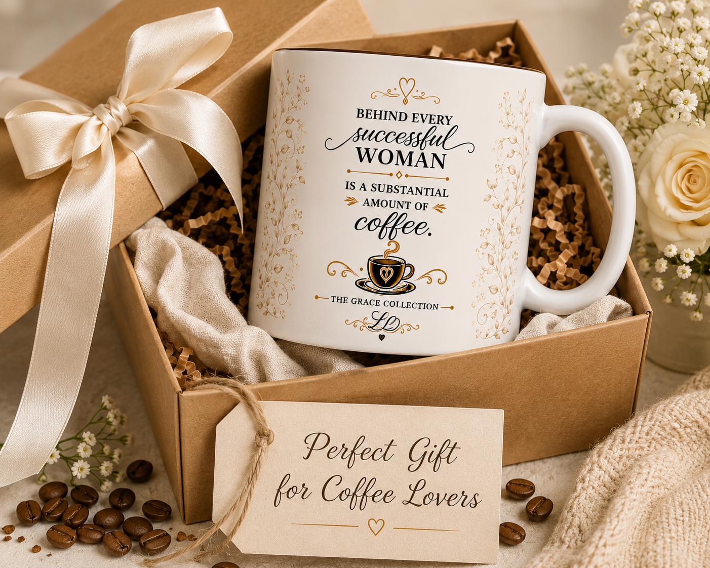 Behind Every Successful Woman Mug | Coffee Quote 15oz Ceramic