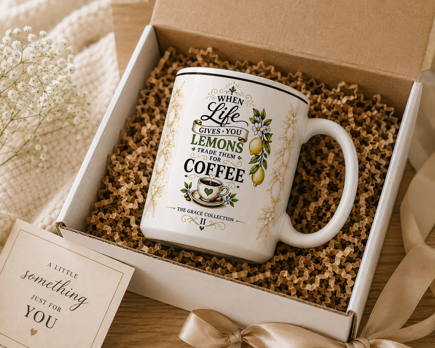 When Life Gives You Lemons Trade Them For Coffee Mug | Lemon Coffee Script Design 15oz