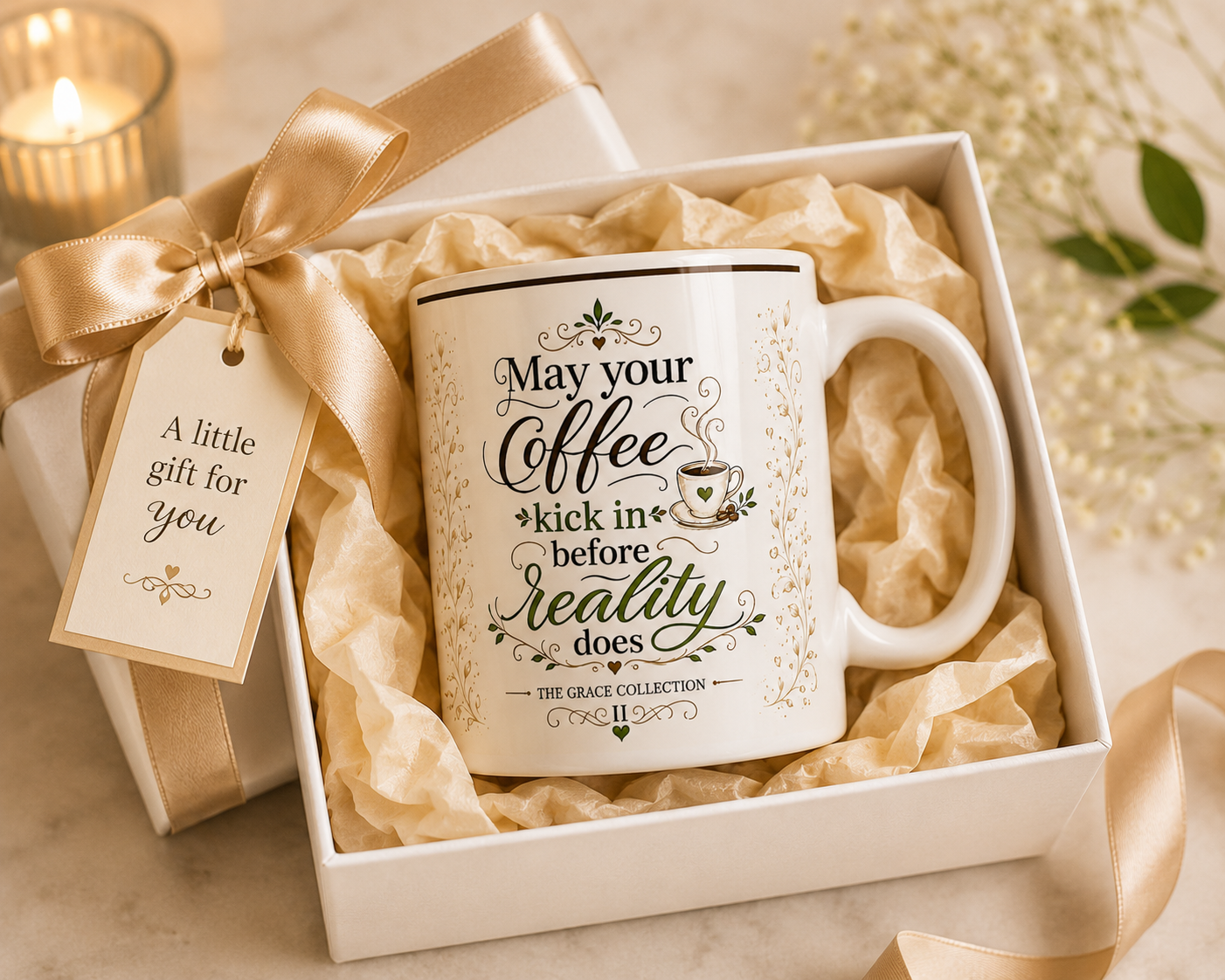 May Your Coffee Kick In Before Reality Does Mug 15oz | Ceramic Coffee Cup, Morning Mug