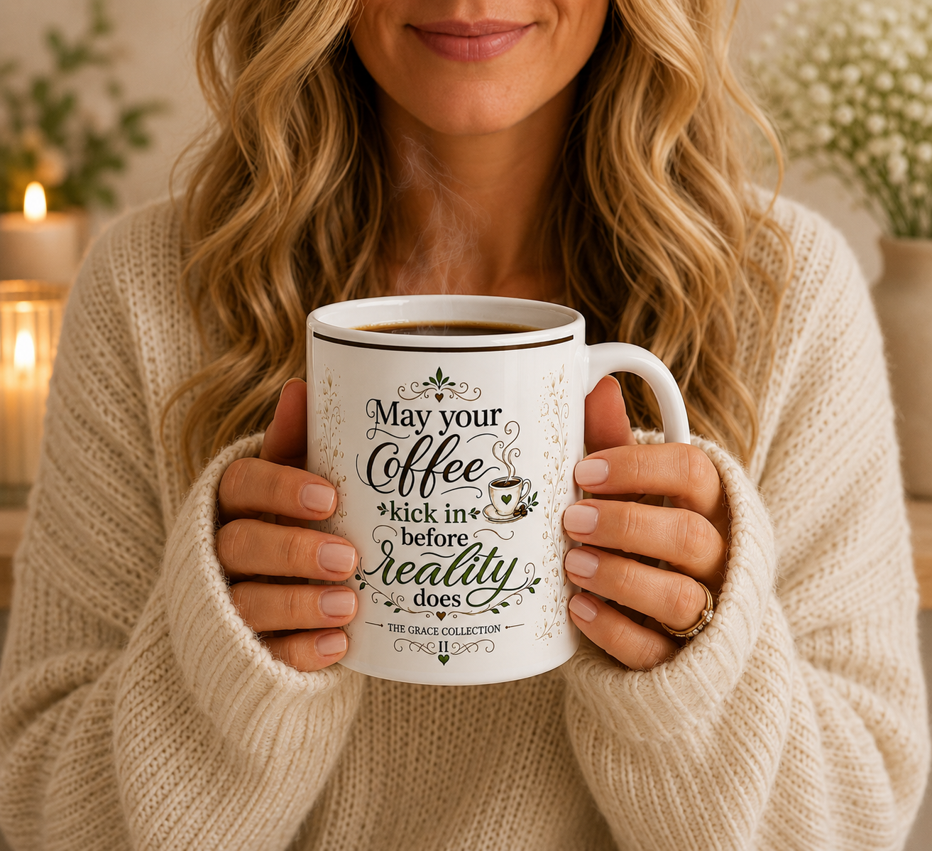 May Your Coffee Kick In Before Reality Does Mug 15oz | Ceramic Coffee Cup, Morning Mug