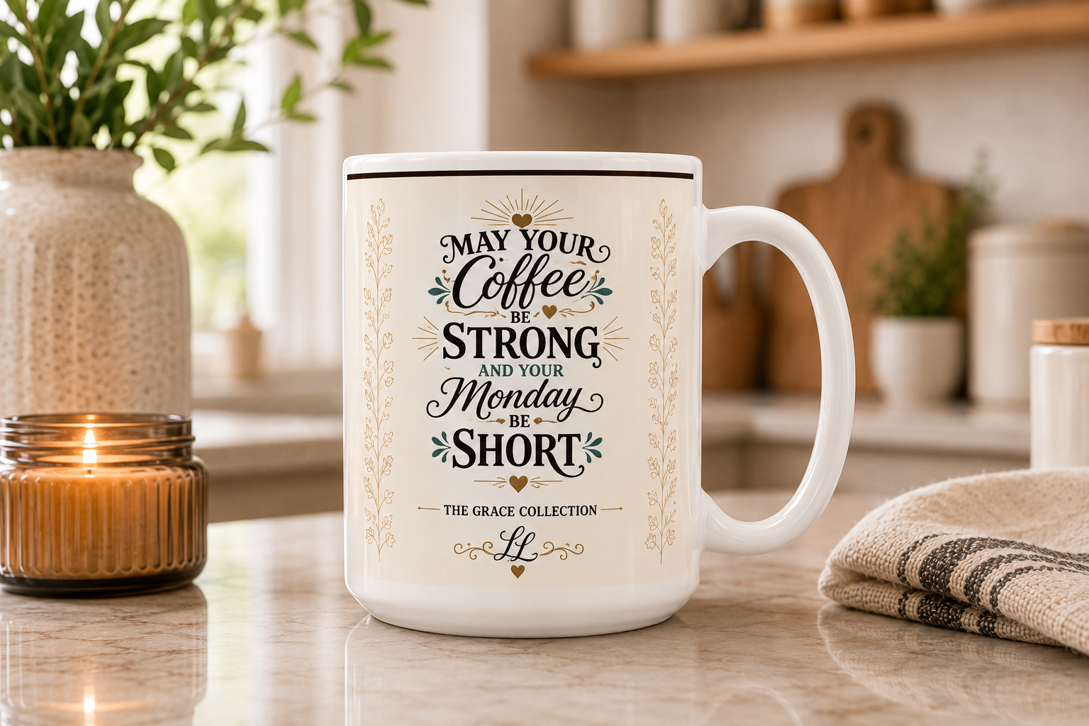 May Your Coffee Be Strong Monday Be Short mug | Coffee Quote Ceramic Mug