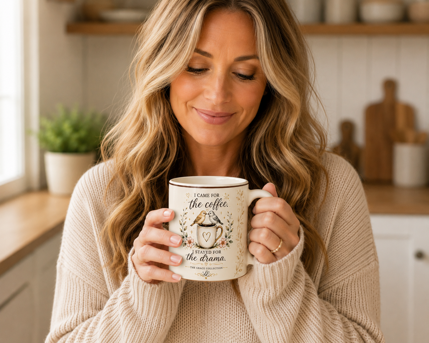 Birds on Coffee Cup Mug | I Came for the Coffee Stayed for the Drama