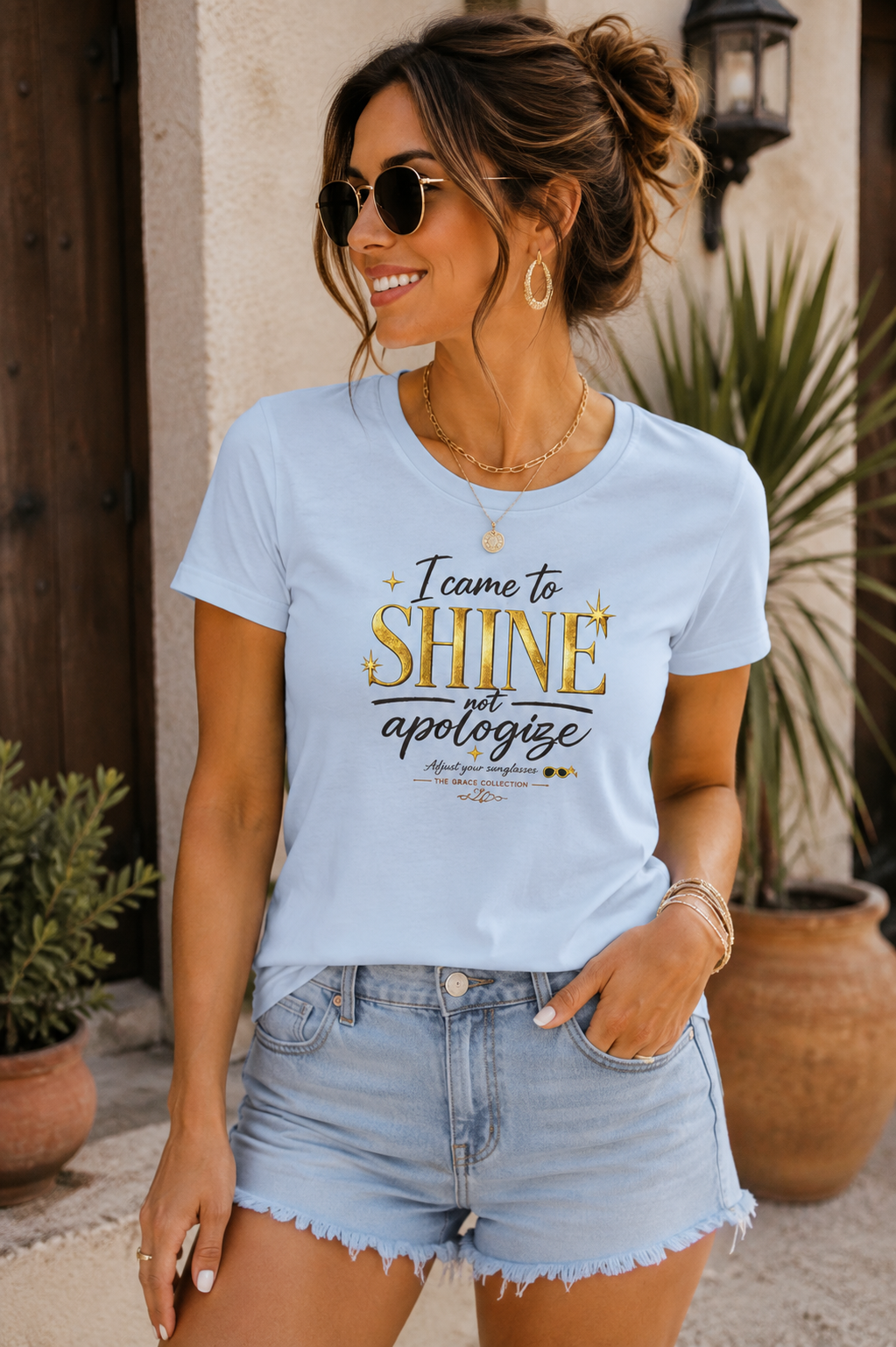 I Came To Shine Not Apologize - minimal white tee