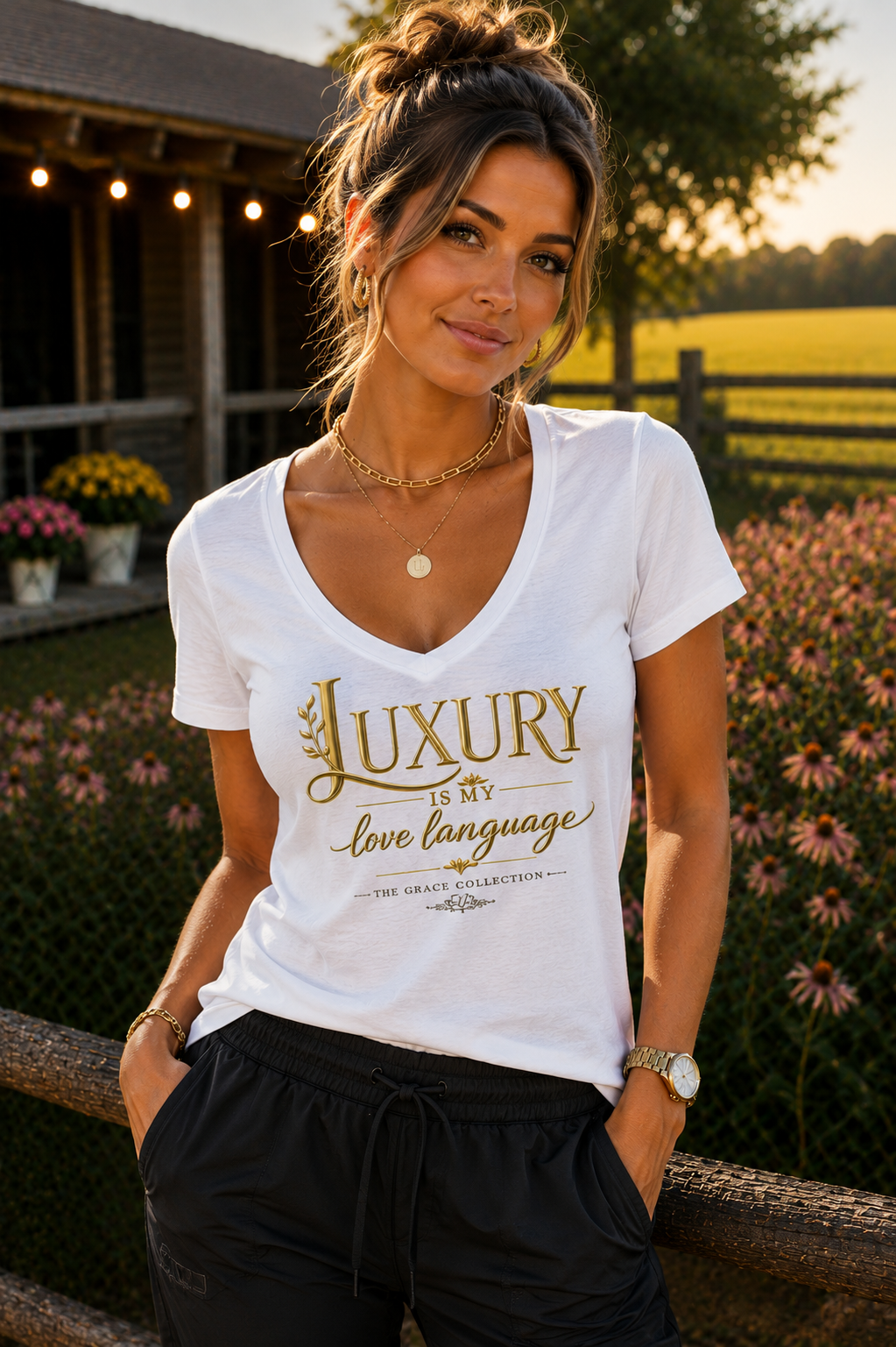 Luxury is My Love Language - Woman's V-Neck Tee