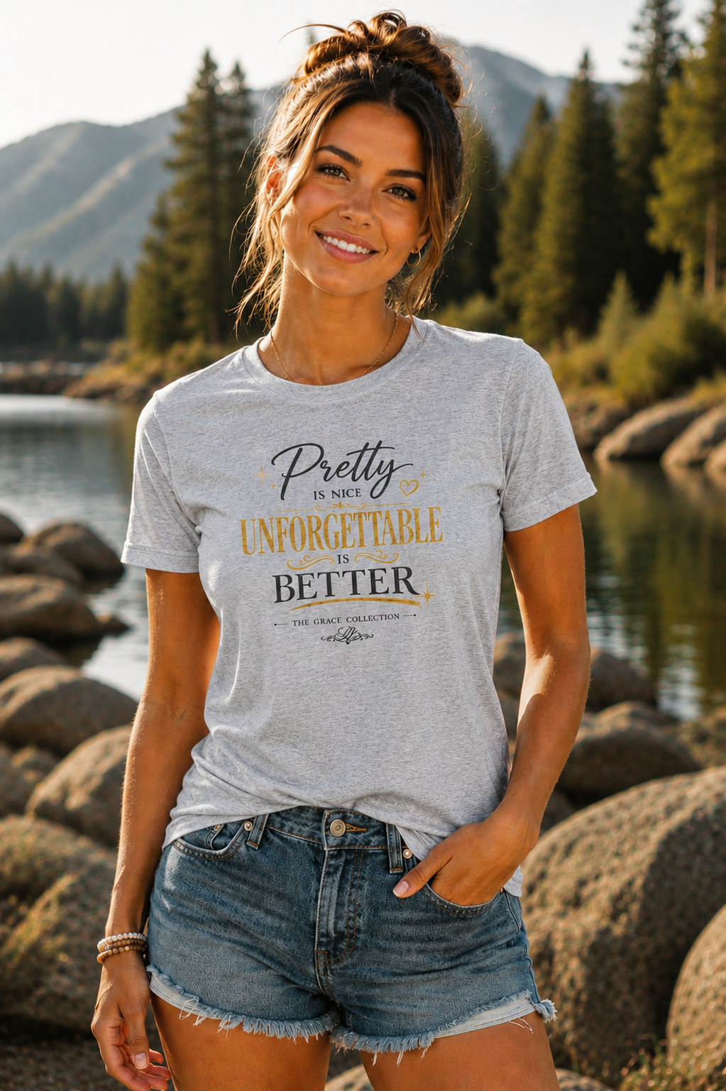 "Pretty Is Nice Unforgettable Is Better"  Women's T-Shirt
