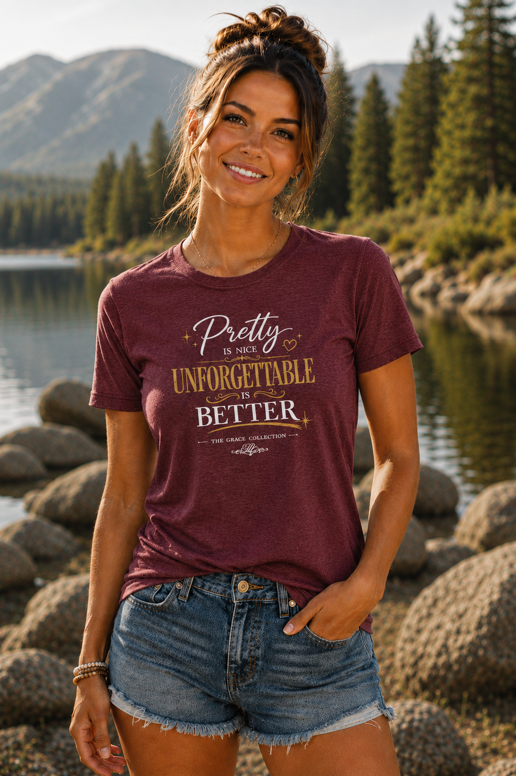 "Pretty Is Nice Unforgettable Is Better"  Women's T-Shirt