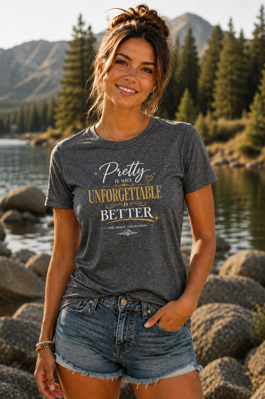 "Pretty Is Nice Unforgettable Is Better"  Women's T-Shirt