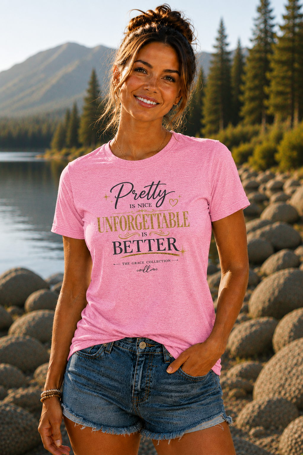 "Pretty Is Nice Unforgettable Is Better"  Women's T-Shirt