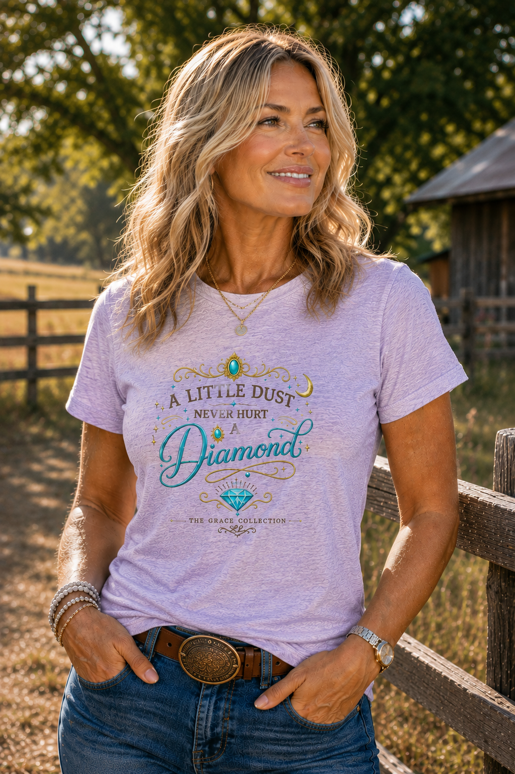 "A Little Dust Never Hurt a Diamond"  Women's Tee
