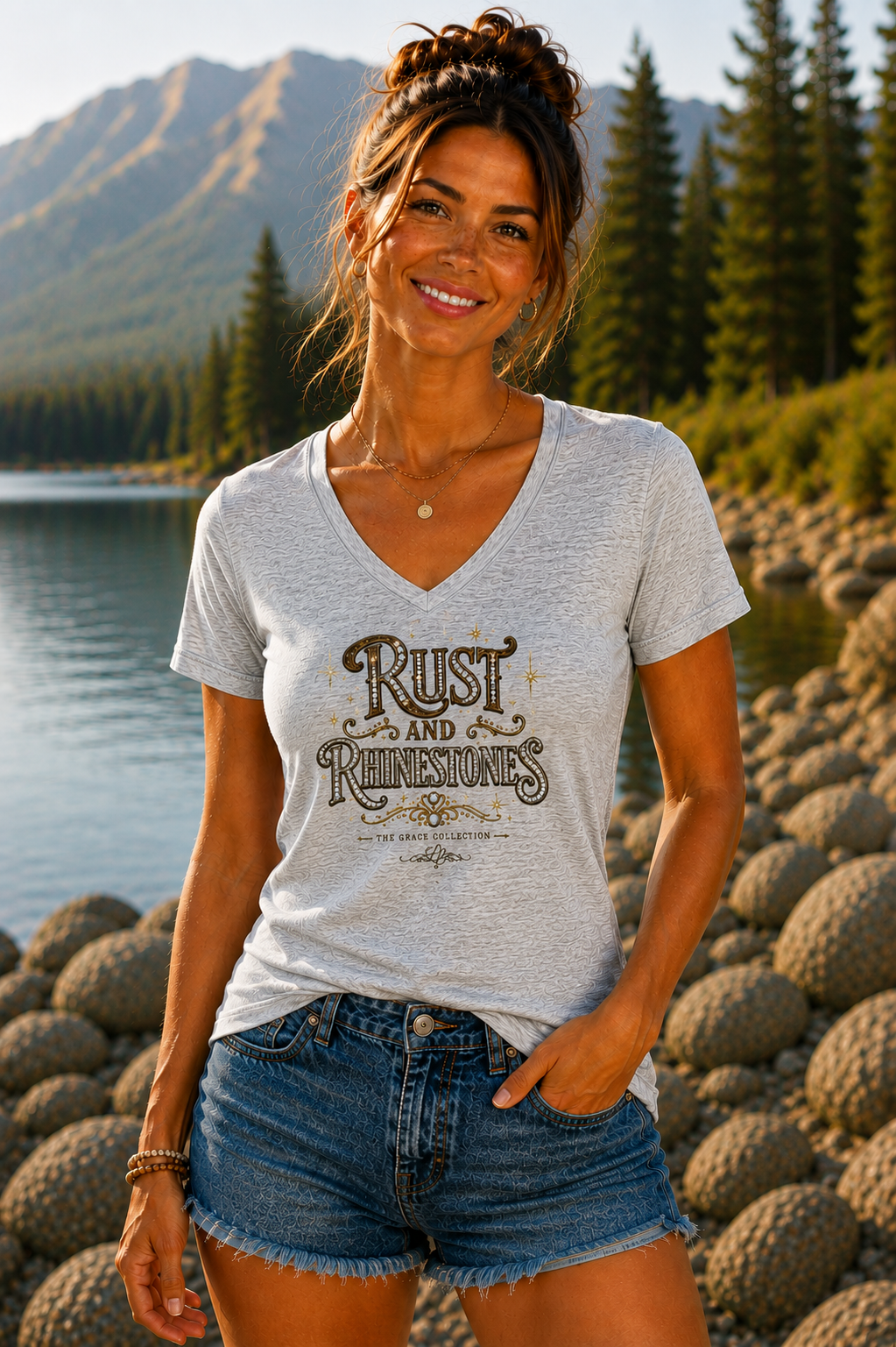 "Rust and Rhinestones" Women's  Tee