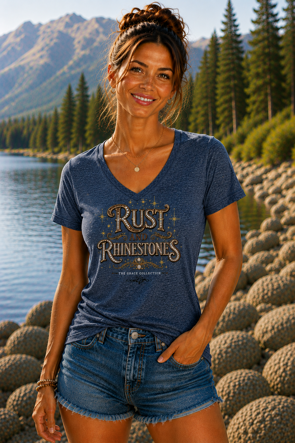 "Rust and Rhinestones" Women's  Tee