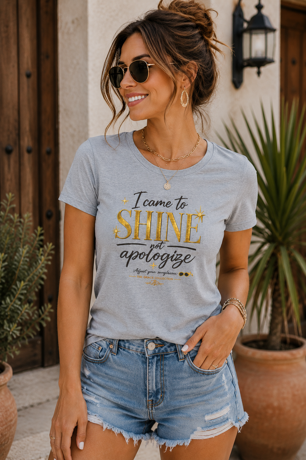 I Came To Shine Not Apologize - minimal white tee