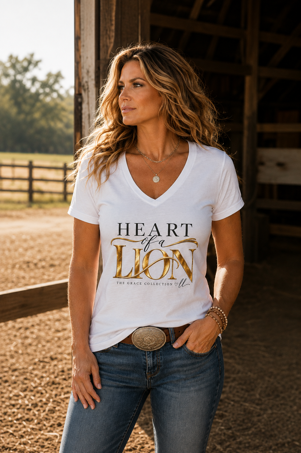 Heart Of A Lion | V-Neck T-Shirt