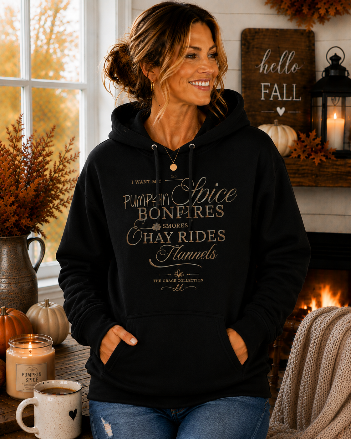 I Want My Pumpkin Spice = Fall Graphic Hoodie Hoodie