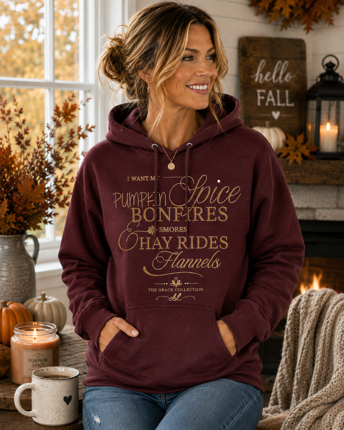I Want My Pumpkin Spice = Fall Graphic Hoodie Hoodie