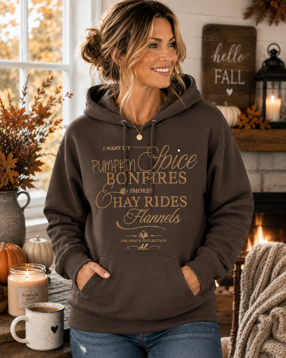 I Want My Pumpkin Spice = Fall Graphic Hoodie Hoodie