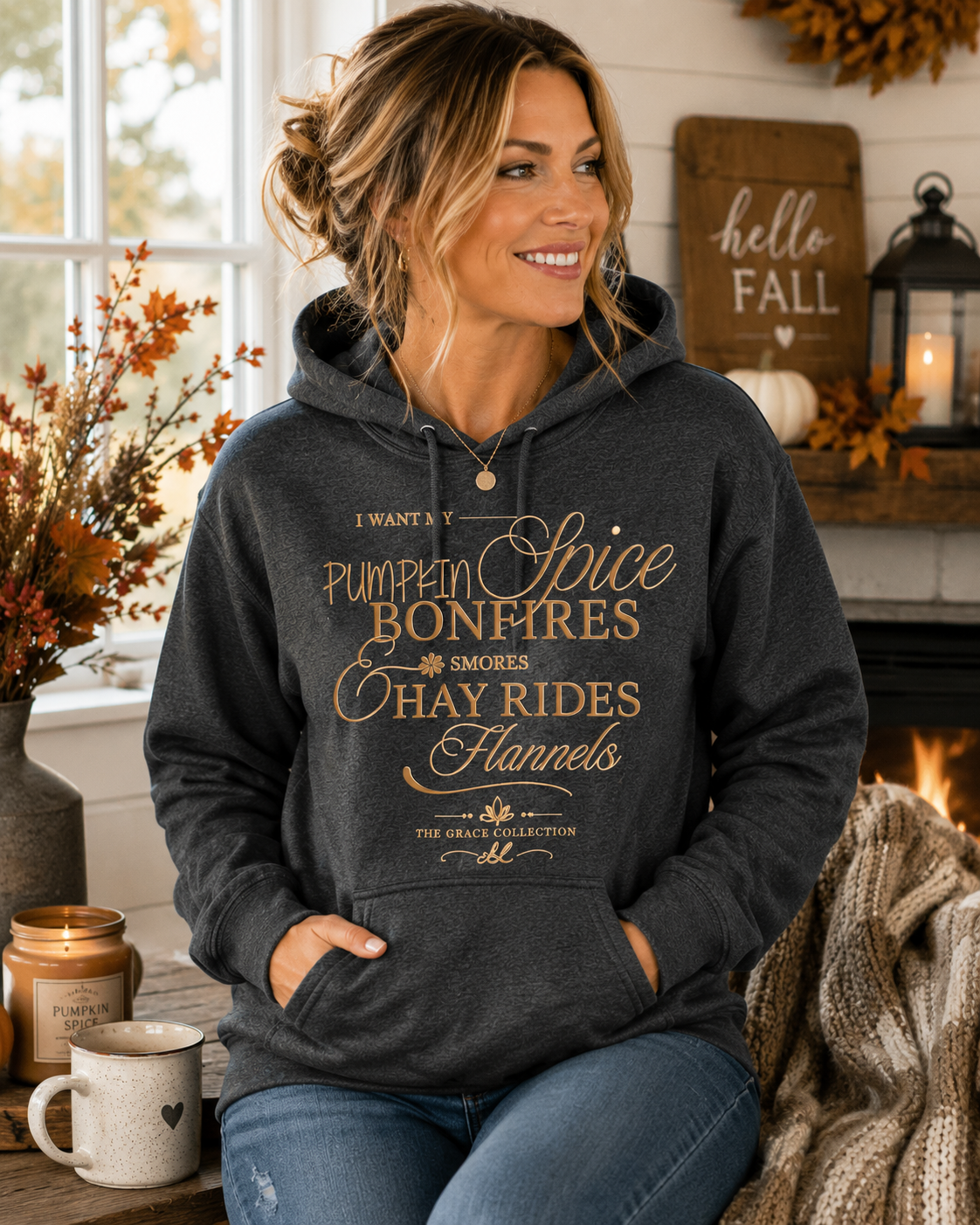 I Want My Pumpkin Spice = Fall Graphic Hoodie Hoodie