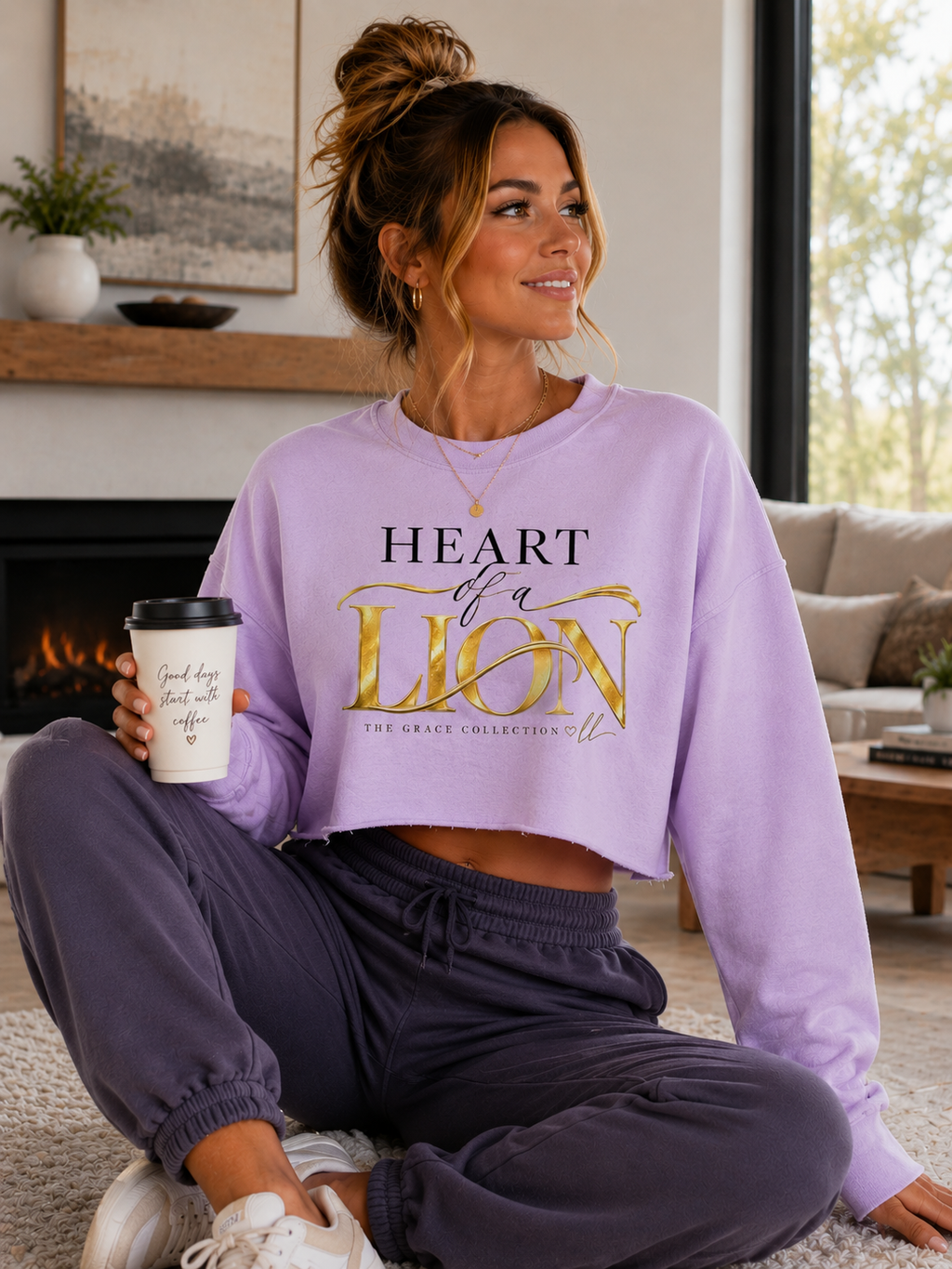 "Heart of a Lion"  -  Cropped Hoodie