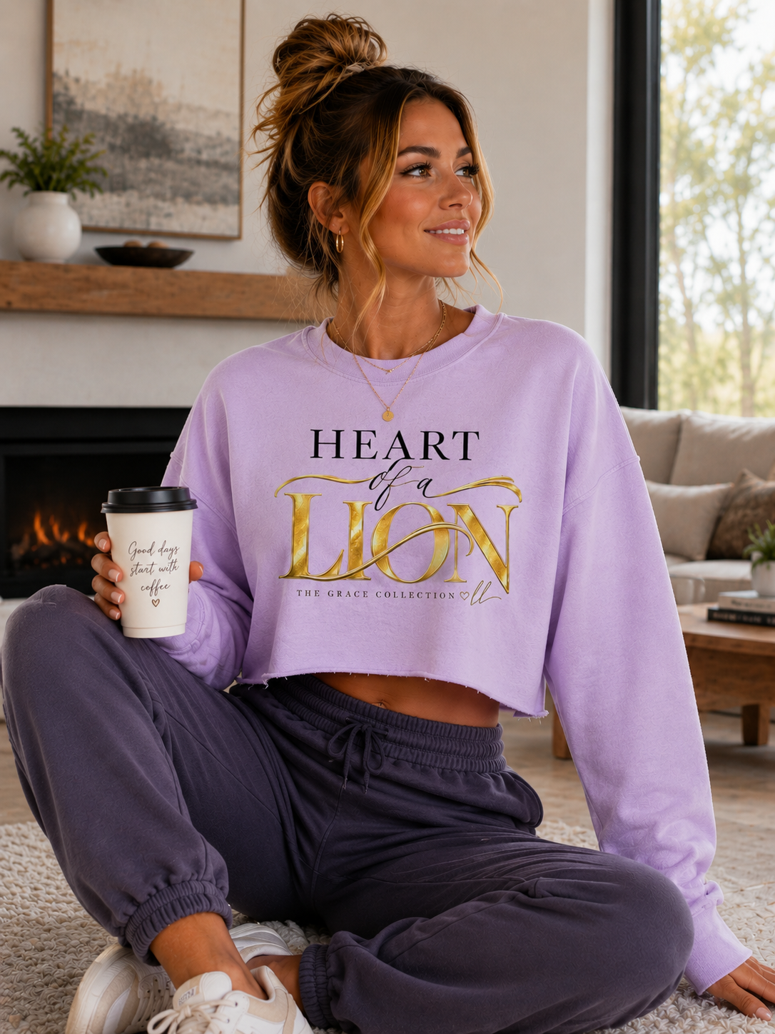 "Heart of a Lion"  -  Cropped Hoodie