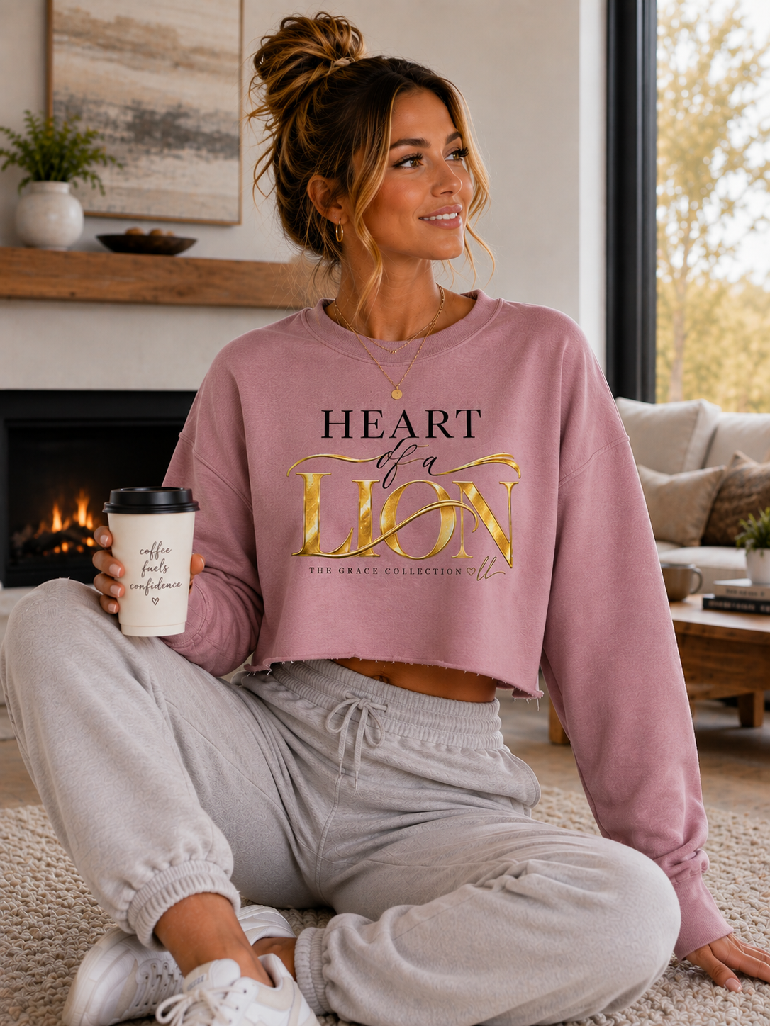 "Heart of a Lion"  -  Cropped Hoodie