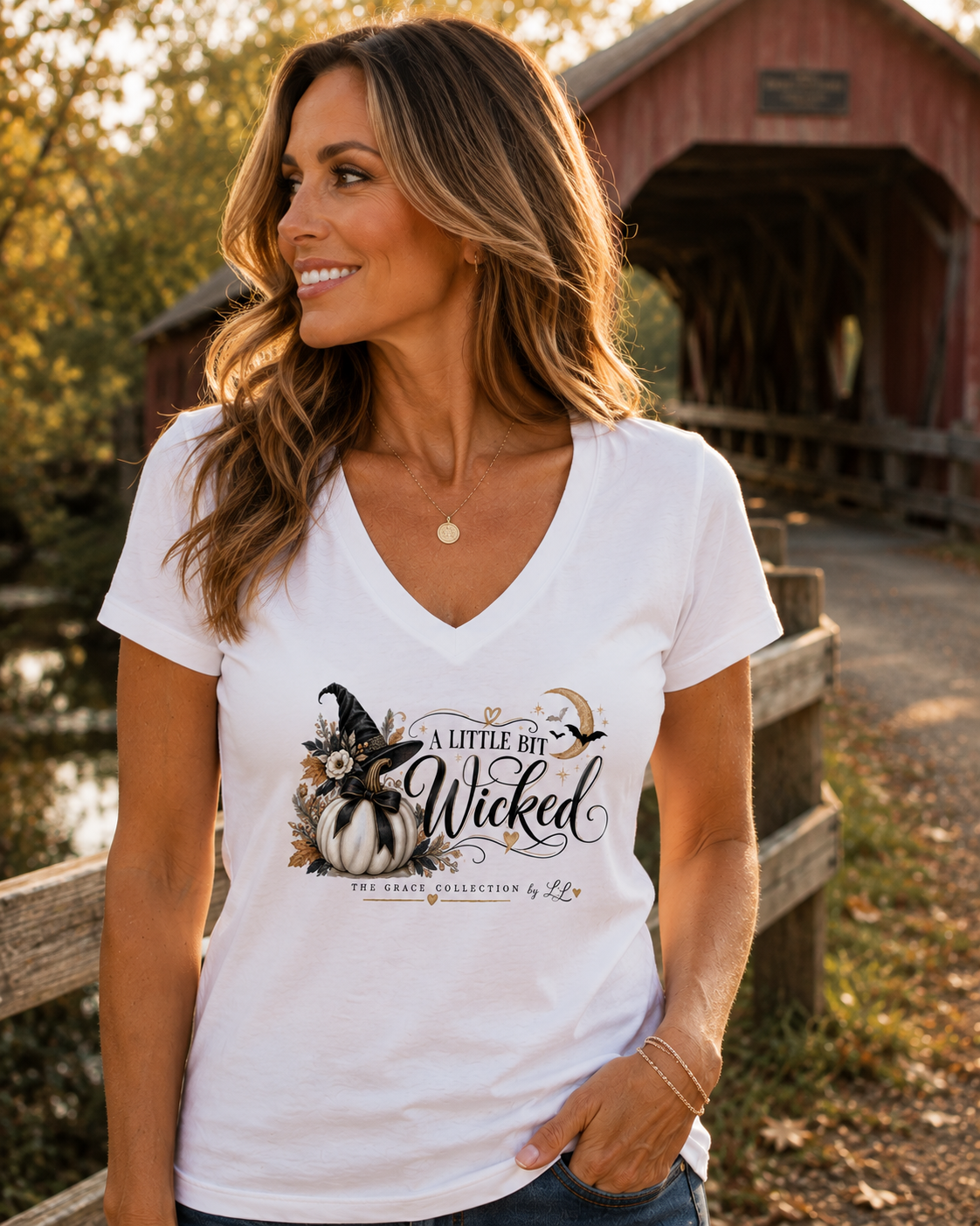 "A Little Bit Wicked" | Woman's V-neck Tee