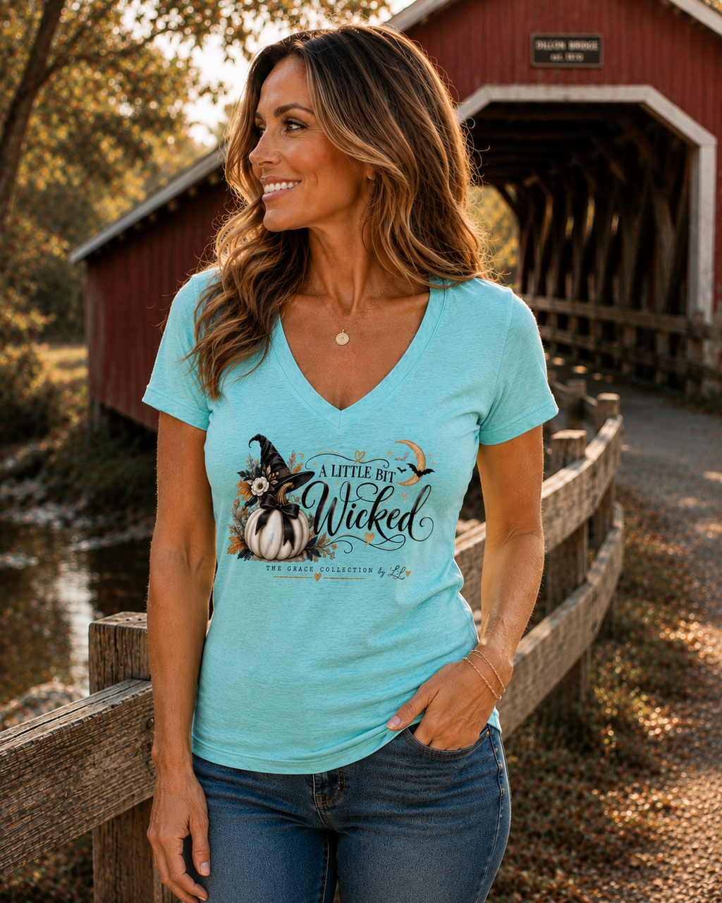 "A Little Bit Wicked" | Woman's V-neck Tee
