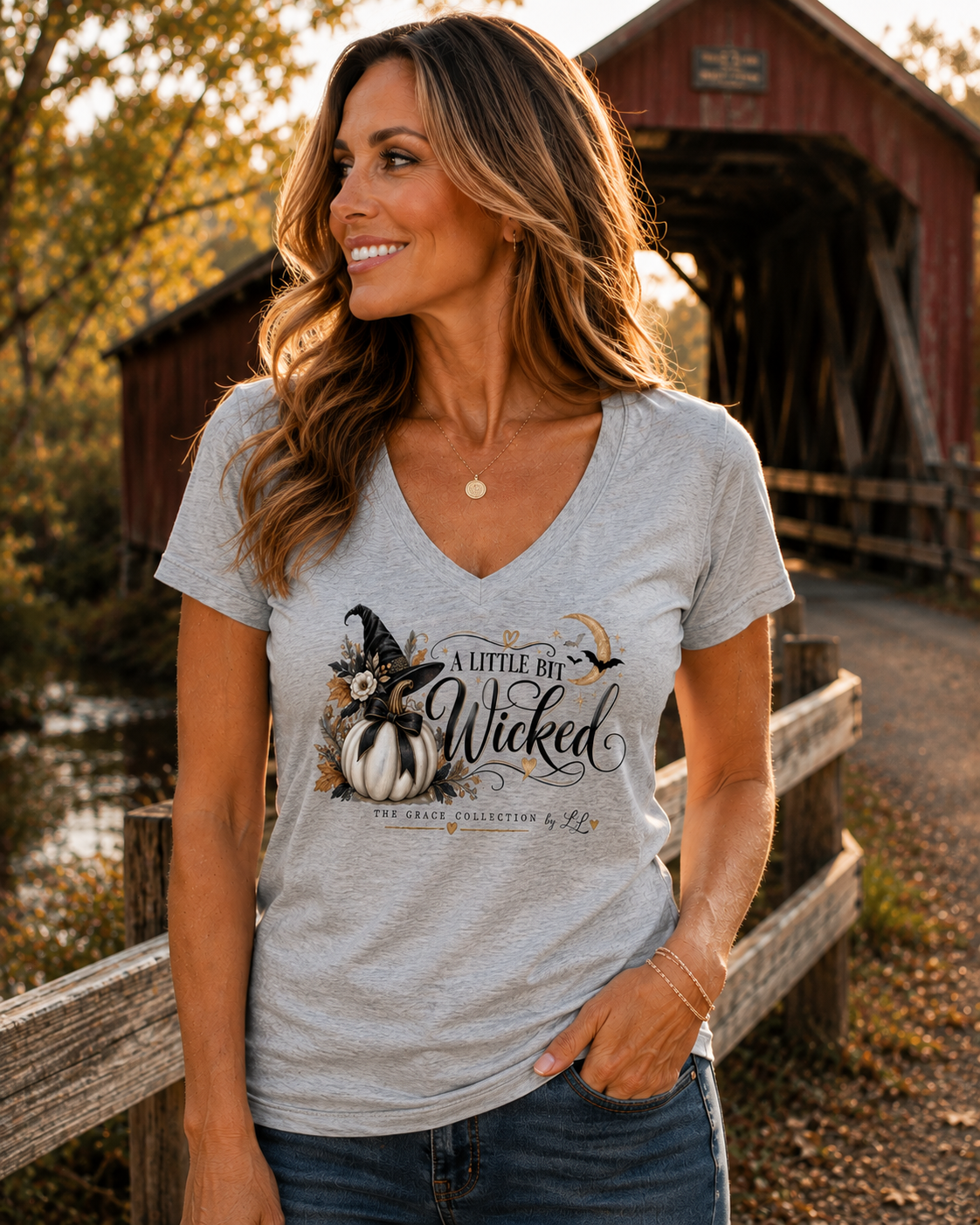 "A Little Bit Wicked" | Woman's V-neck Tee