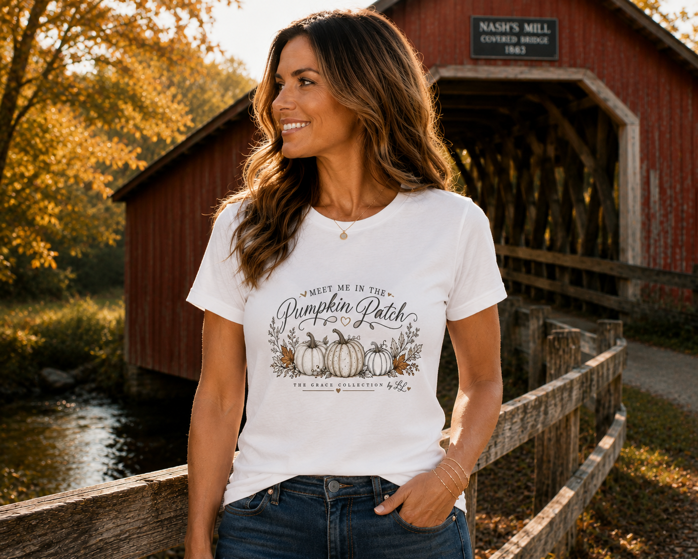 "Meet Me In The Pumpkin Patch" | Scoop Neck Tee