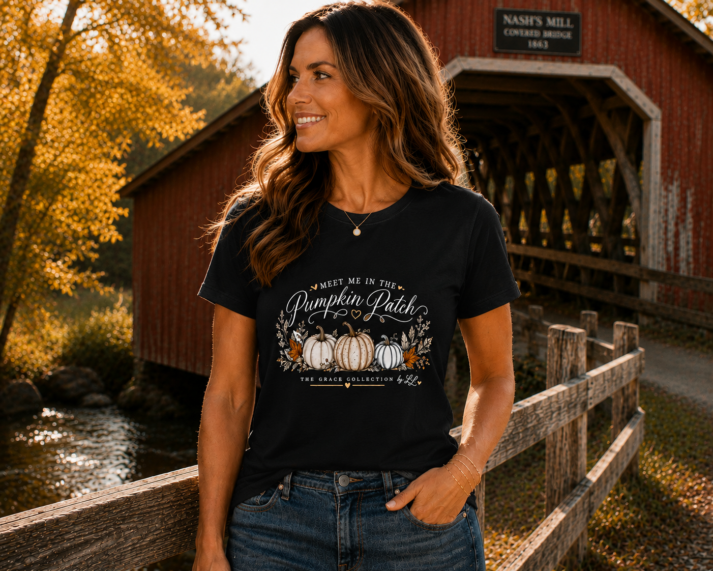 "Meet Me In The Pumpkin Patch" | Scoop Neck Tee