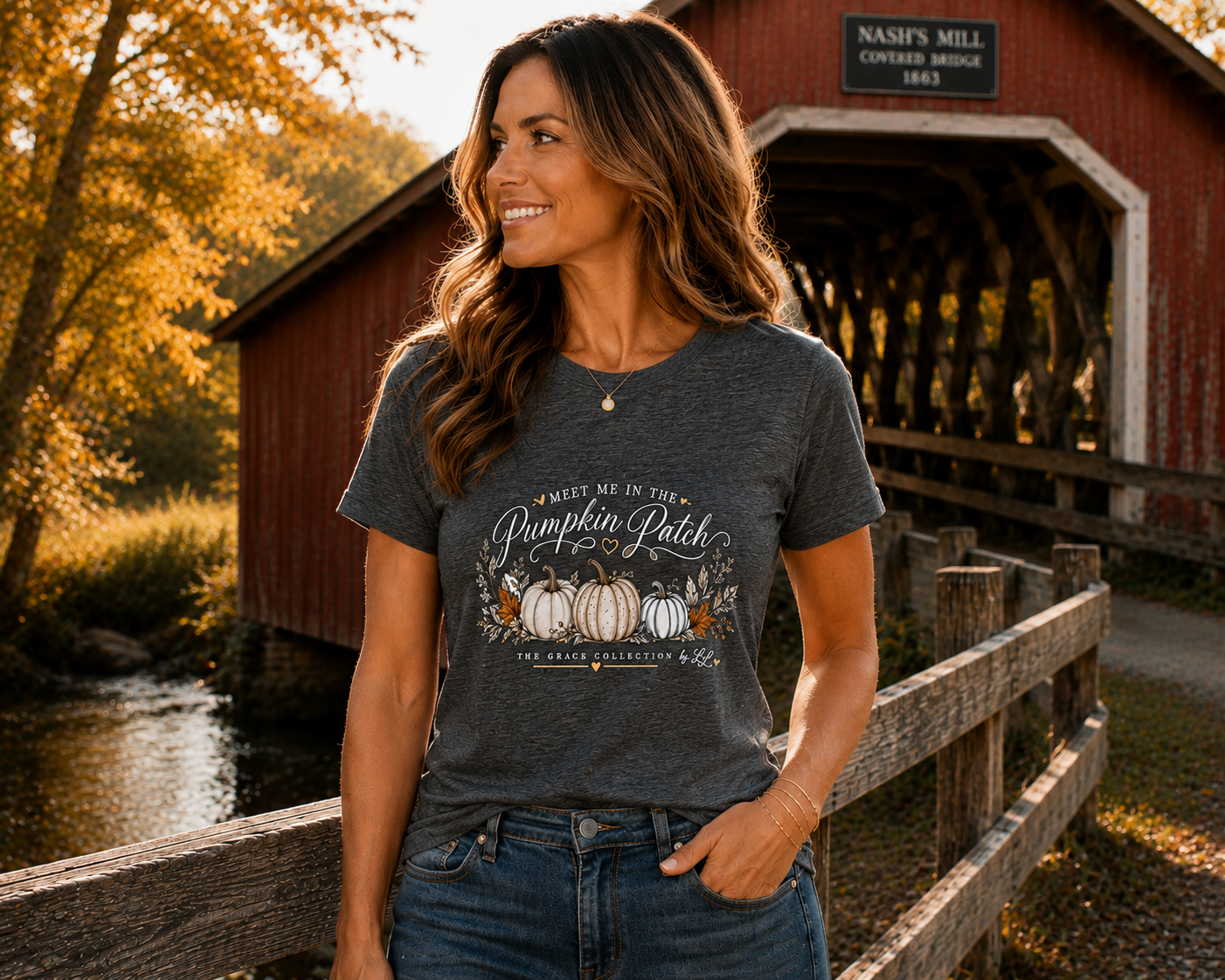 "Meet Me In The Pumpkin Patch" | Scoop Neck Tee