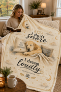 "I Don’t Snore I Dream Loudly"  Velveteen blanket Sleepy Dog Throw