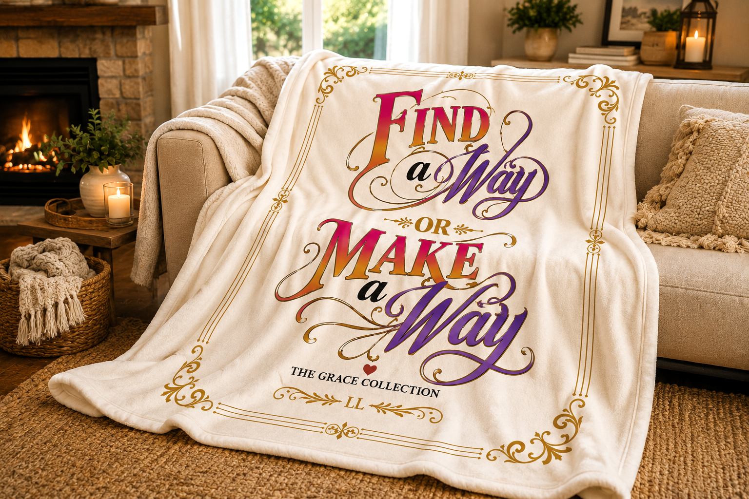 "Find a Way or Make a Way" Sherpa Blanket