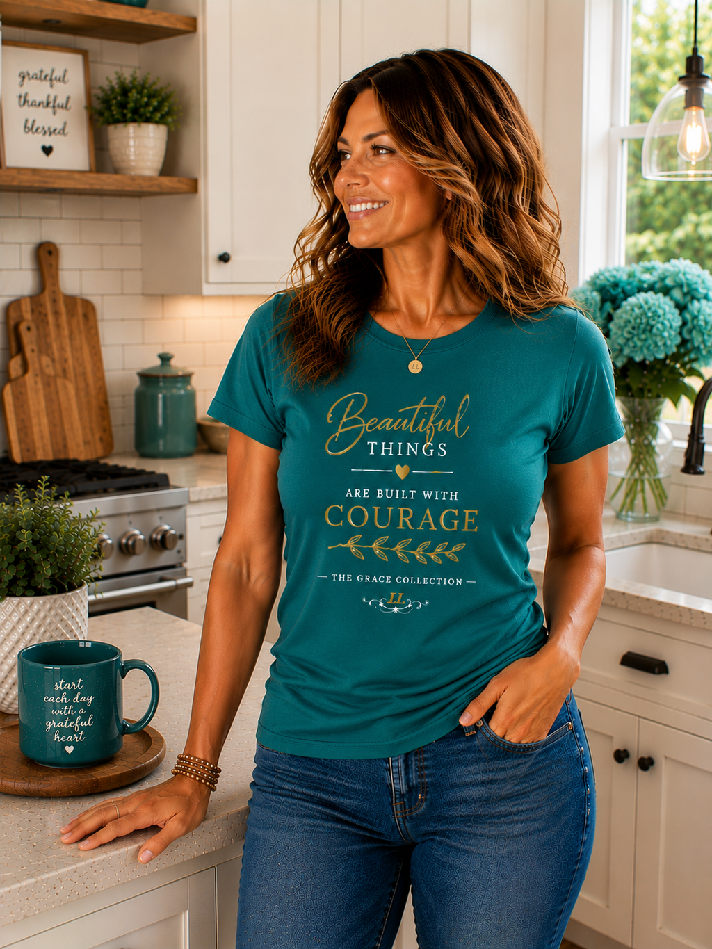 "Beautiful Things Are Built With Courage" -  Women's Tee