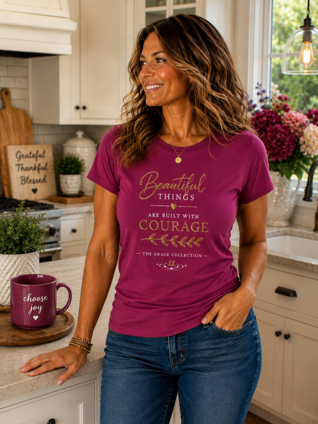 "Beautiful Things Are Built With Courage" -  Women's Tee