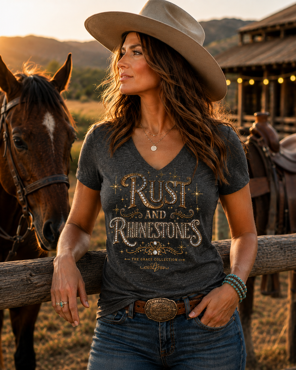 Rust and Rhinestones" -  Women's Tee