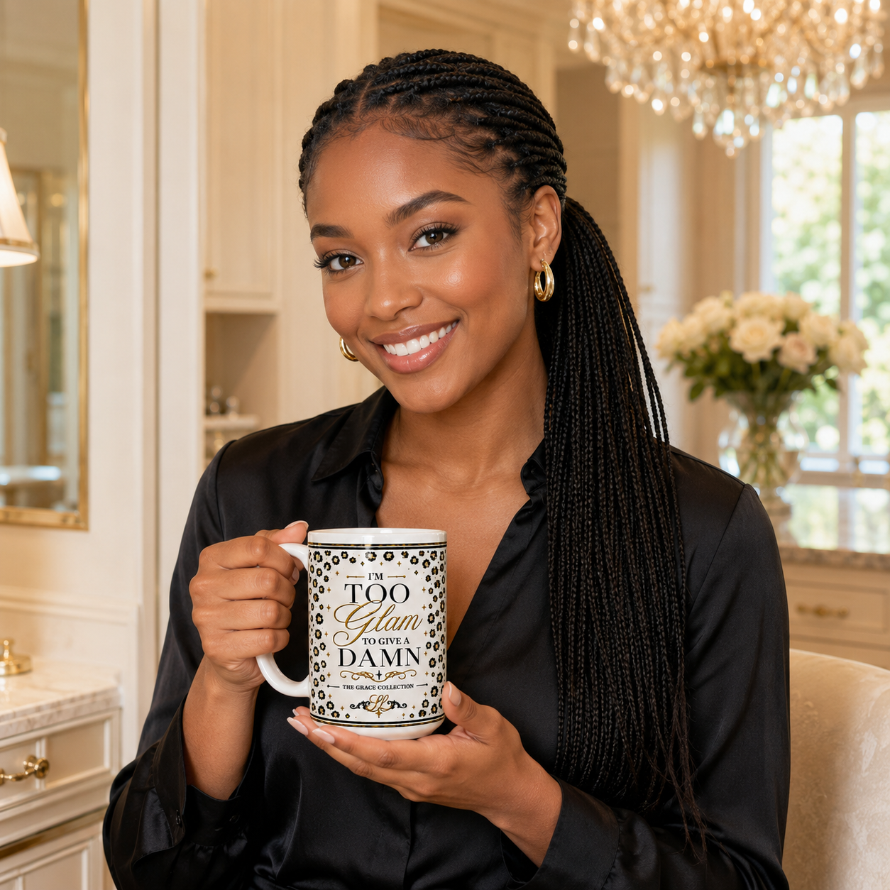 I’m Too Glam to Give a Damn - 15 oz ceramic mug