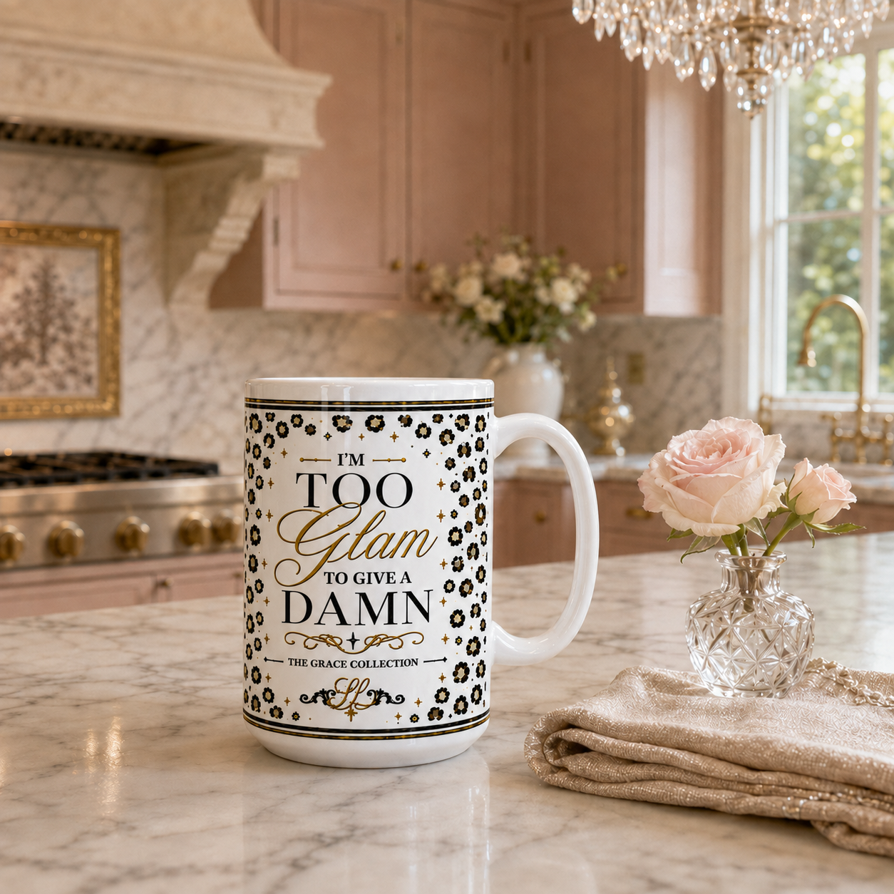I’m Too Glam to Give a Damn - 15 oz ceramic mug